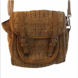 Poverty Flats Straw Handbag genuine leather